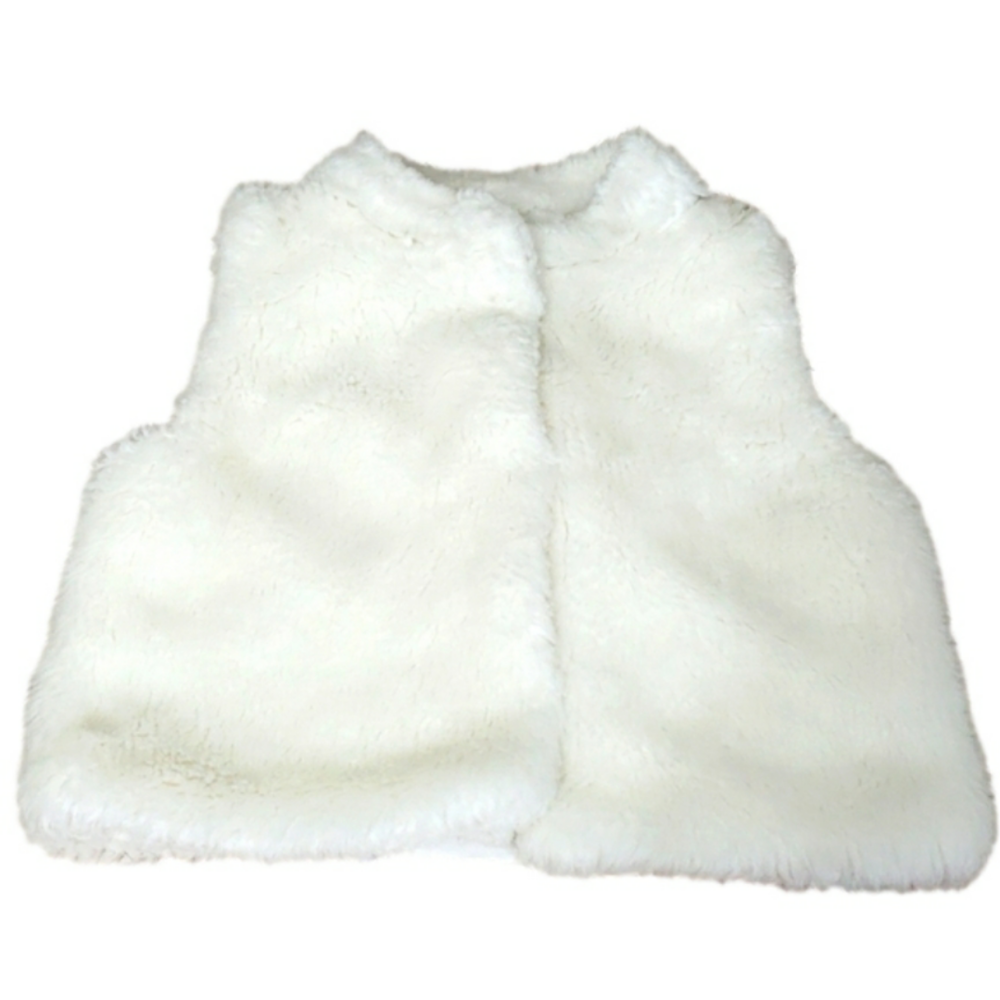 Carter's White fur vest Size 24 months